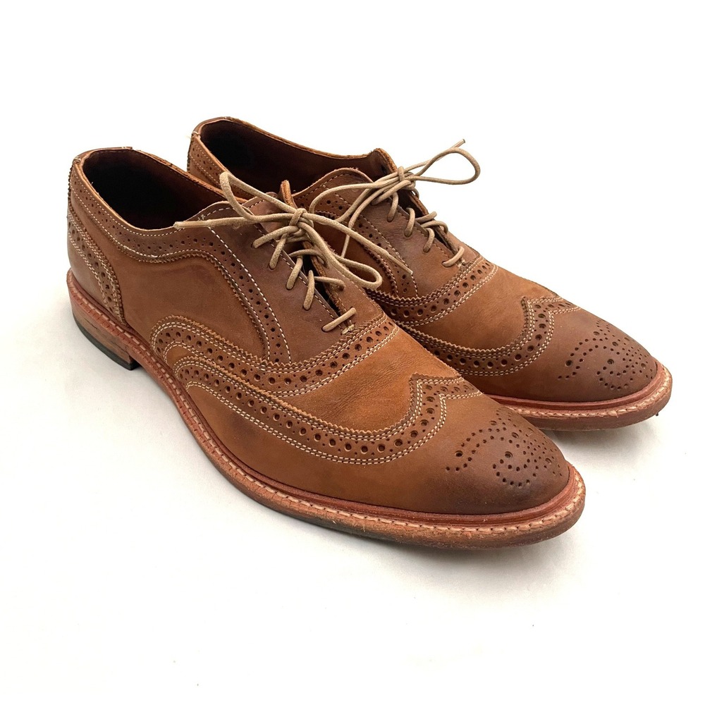 Allen Edmonds Neumok Oxford Wingtip Shoes Mens 12 D Brown Leather Brogue 4005